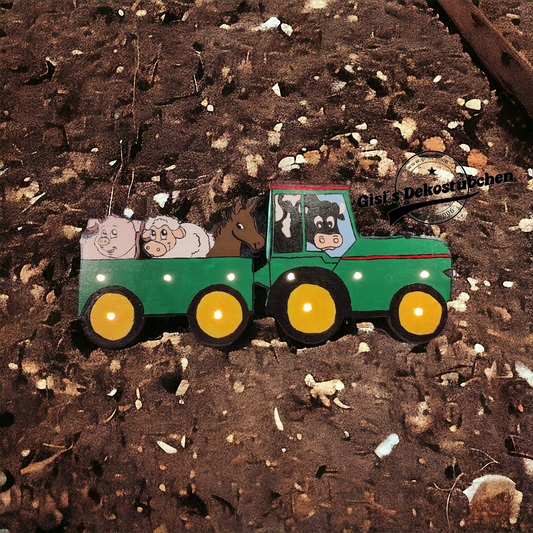 "Tractor with Farm Animals" Wall Lamp with LED