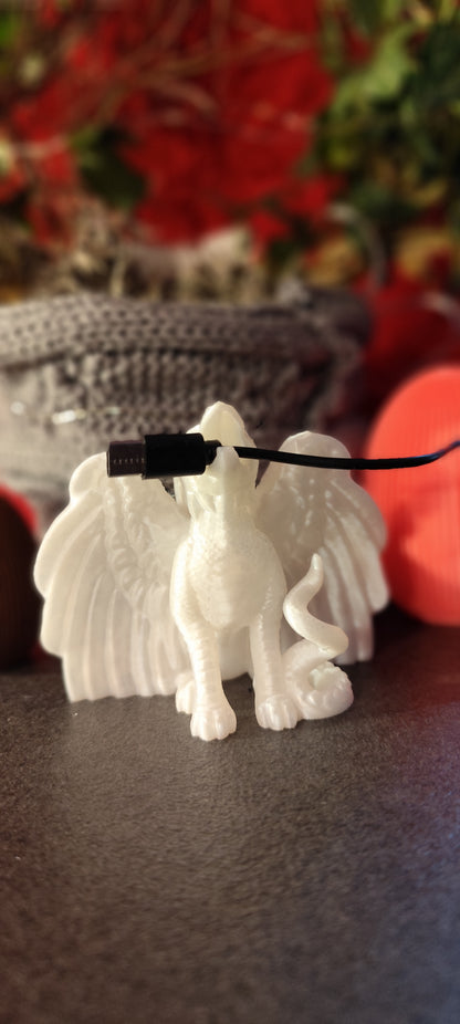USB Cable Holder Dragon - 3D Print - PLA - Desk Decor - Color of your choice