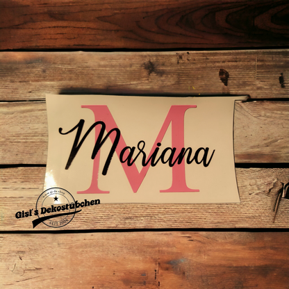 Vinyl sticker with capital letter - custom name - DIY