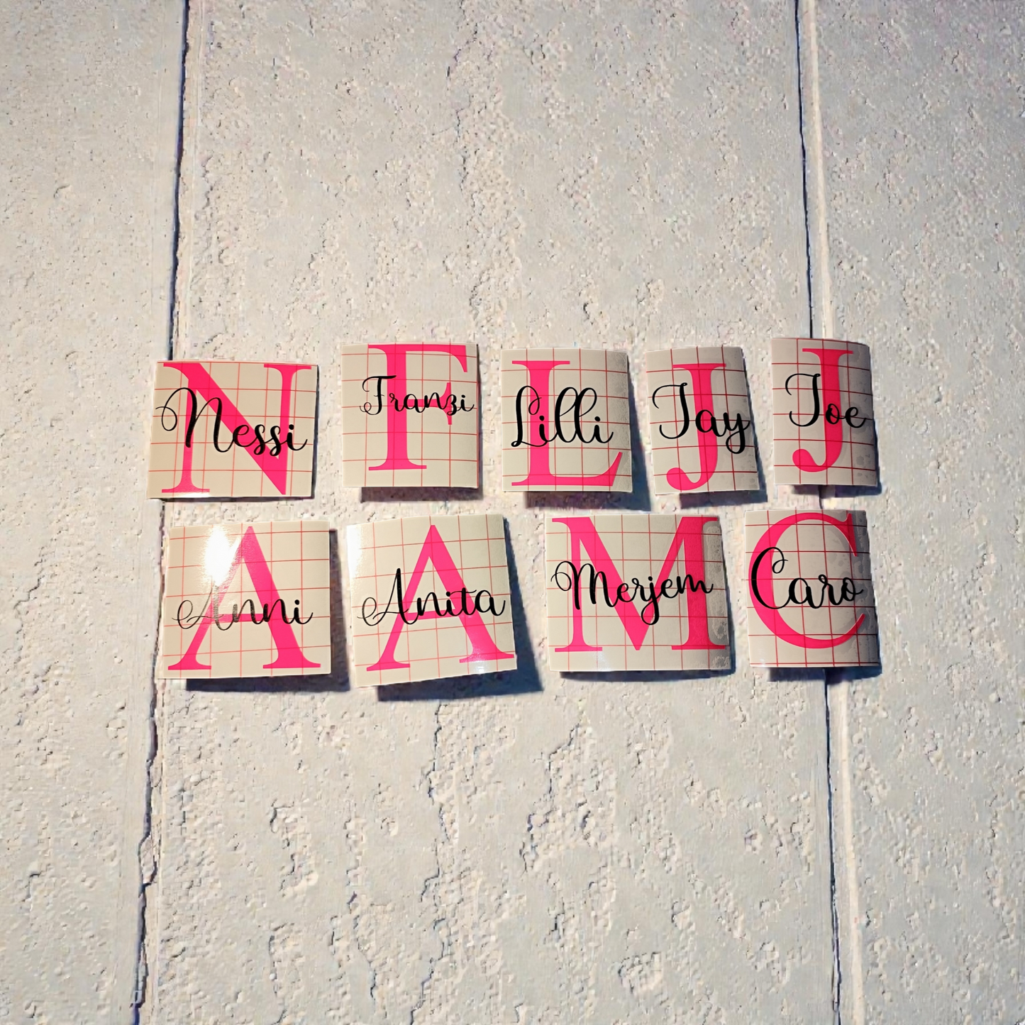 Vinyl sticker with capital letter - custom name - DIY