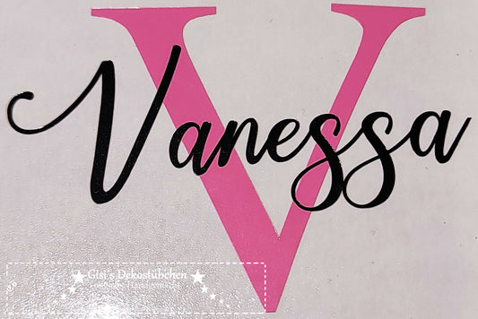 Vinyl sticker with capital letter - custom name - DIY