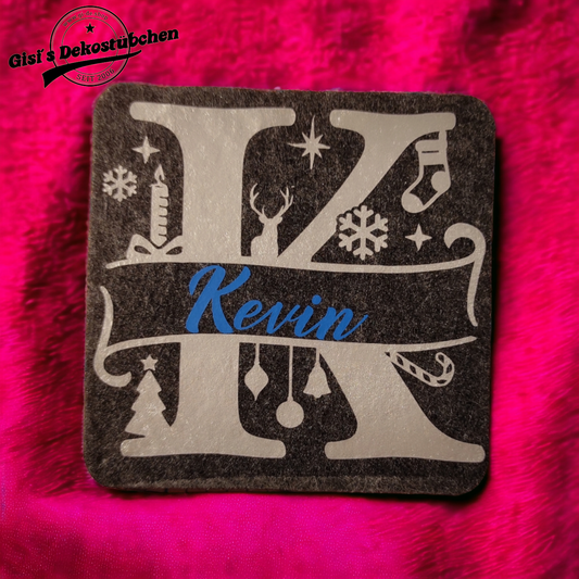 Christmas felt coasters with names