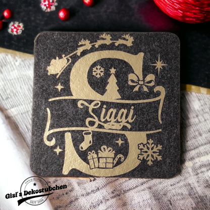 Christmas felt coasters with names