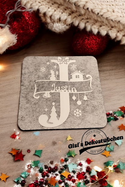 Christmas felt coasters with names