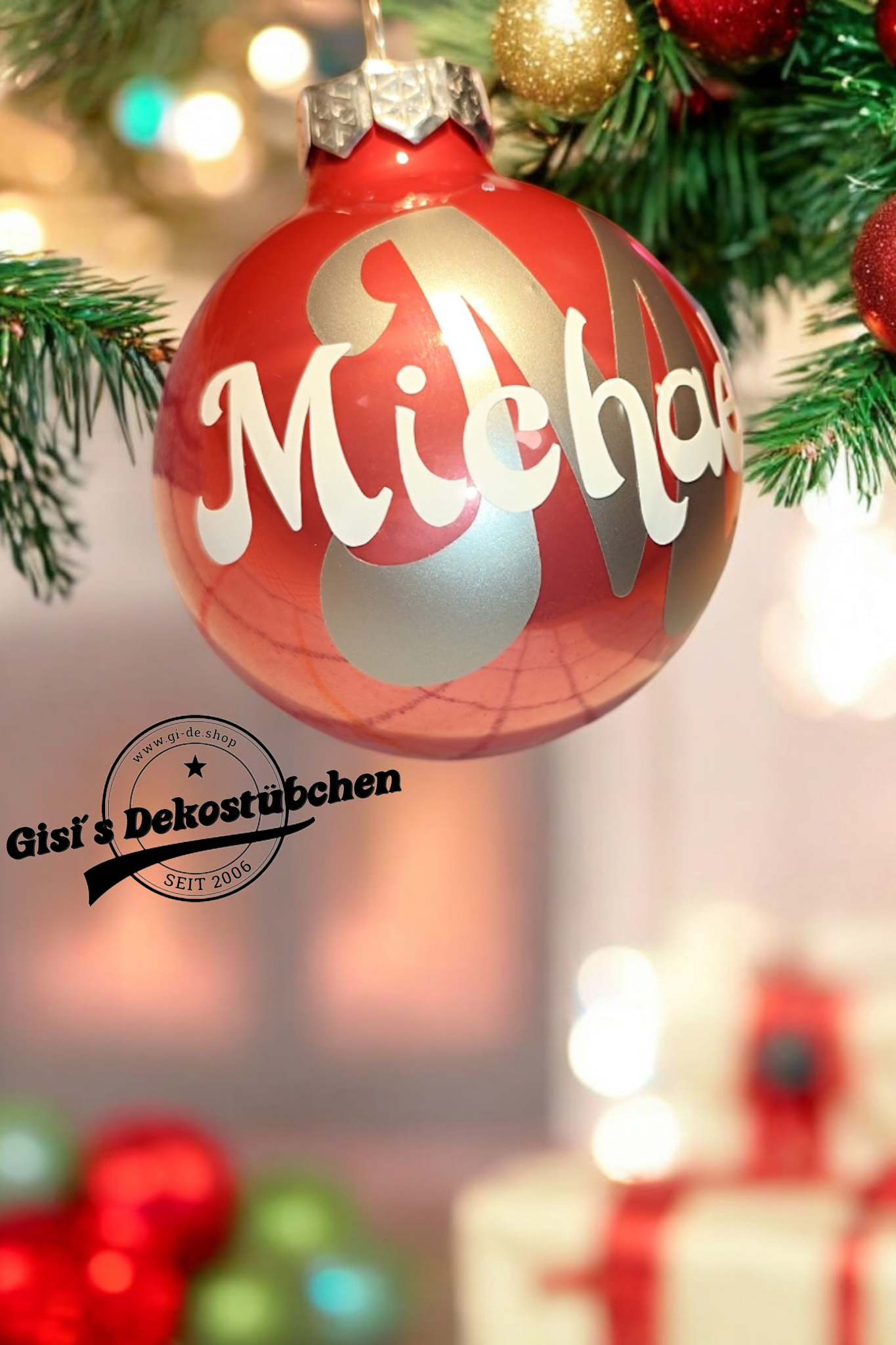 personalisiert mit Namen Christbaumkugeln