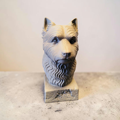 West Highland Terrier Büste – 3D-gedruckte Dekofigur in Wunschfarbe