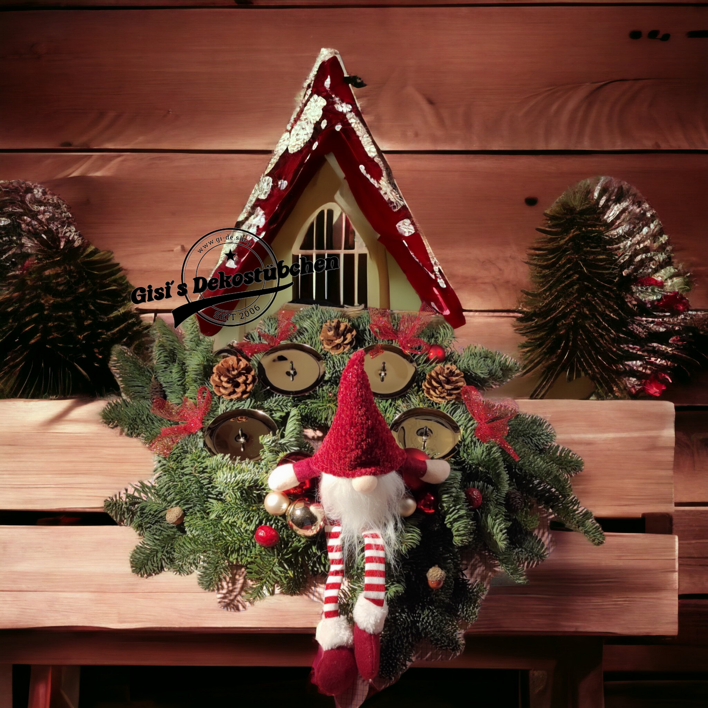 Gnome Advent wreath freshly tied 