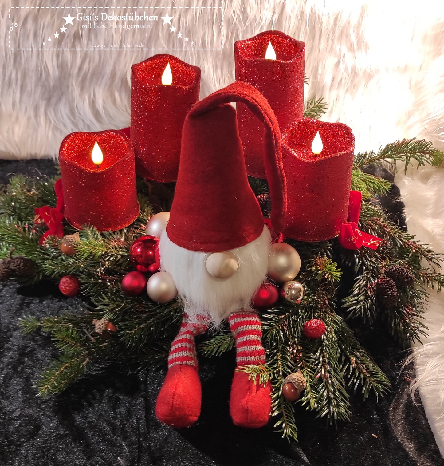 Gnome Advent wreath freshly tied 