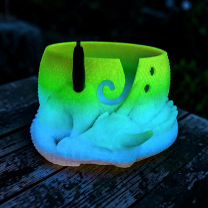 Wollhalter Drache 3D Druck – Wollschale mit Halter für Häkelnadel & Schere