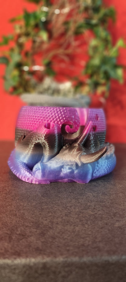 3D Printed Dragon Yarn Holder – Yarn Bowl with Holder for Crochet Hook & Scissors