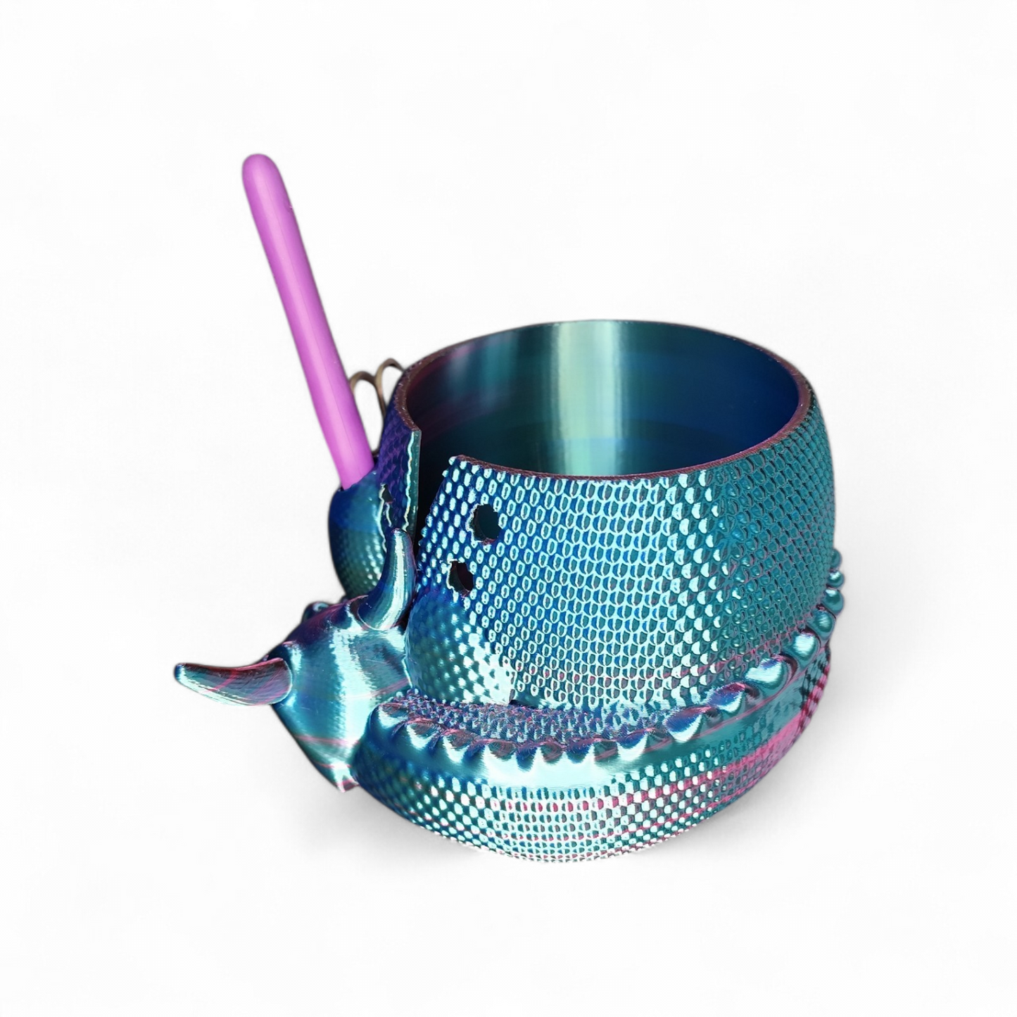 Wollhalter Drache 3D Druck – Wollschale mit Halter für Häkelnadel & Schere