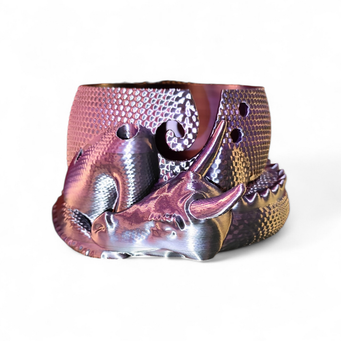 3D Printed Dragon Yarn Holder – Yarn Bowl with Holder for Crochet Hook & Scissors