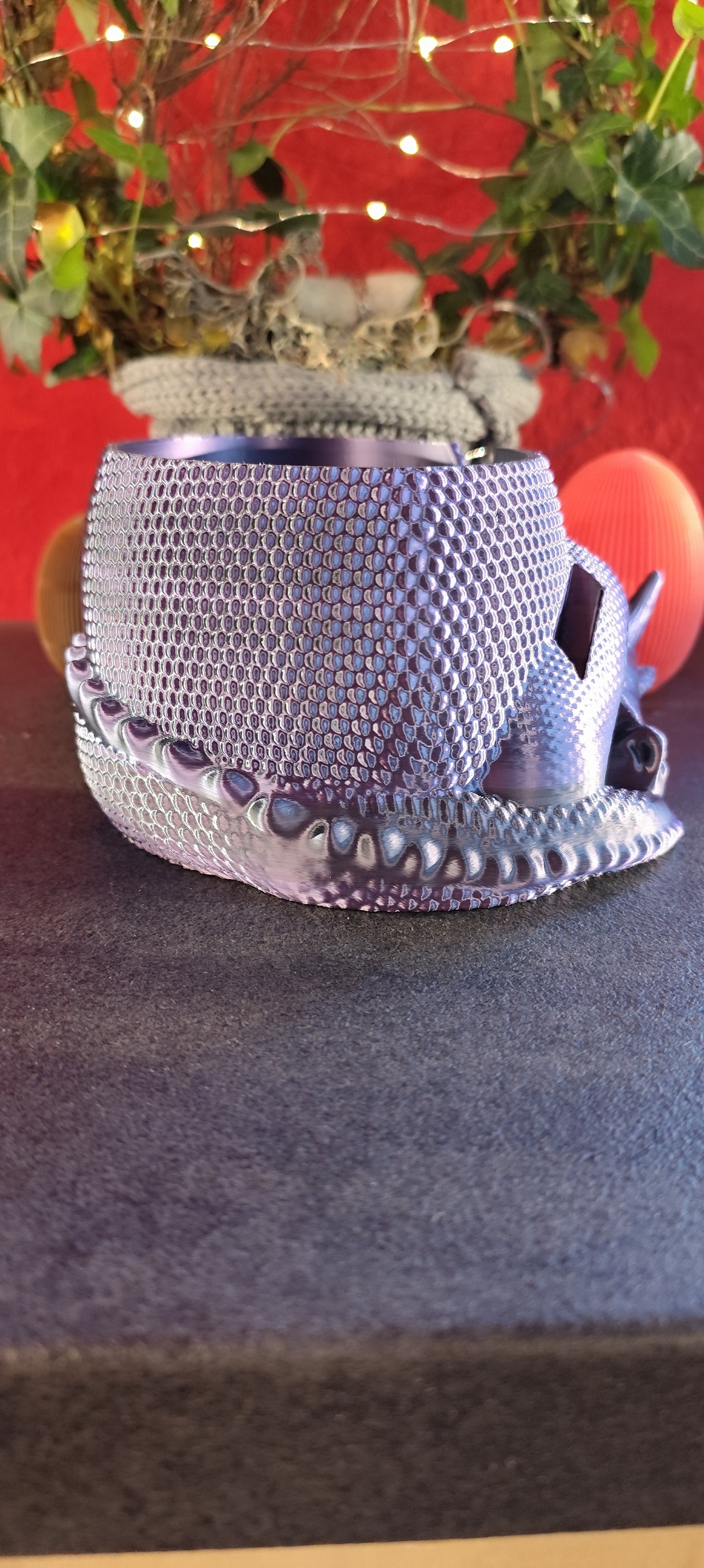 3D Printed Dragon Yarn Holder – Yarn Bowl with Holder for Crochet Hook & Scissors