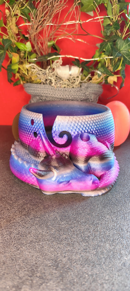 3D Printed Dragon Yarn Holder – Yarn Bowl with Holder for Crochet Hook & Scissors