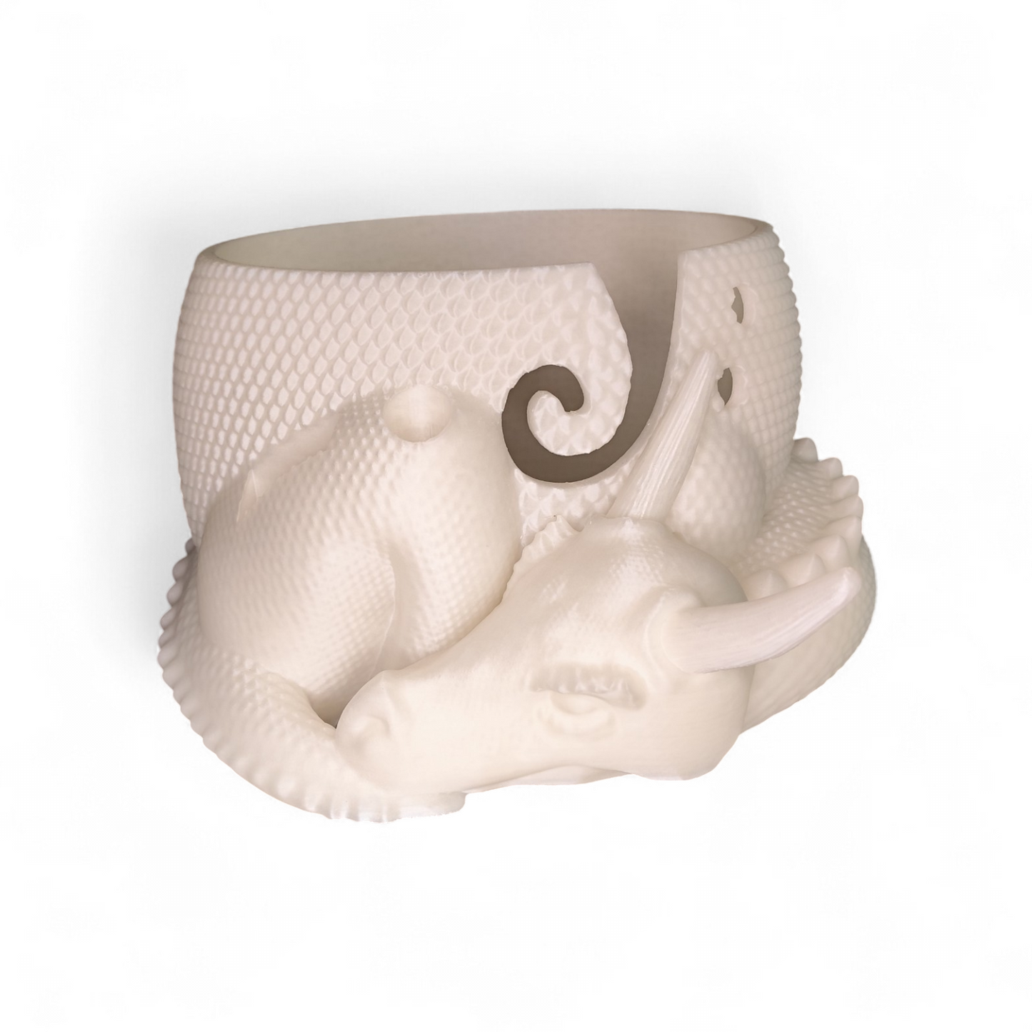 Wollhalter Drache 3D Druck – Wollschale mit Halter für Häkelnadel & Schere