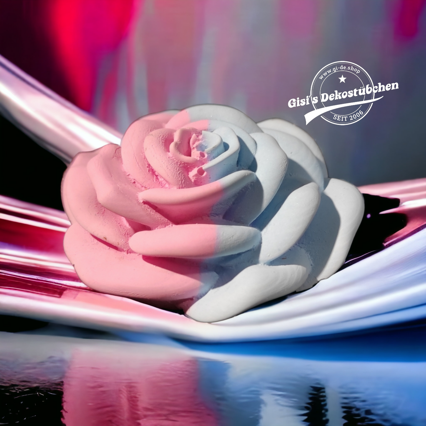 Beautiful ceramic rose in pastel colors