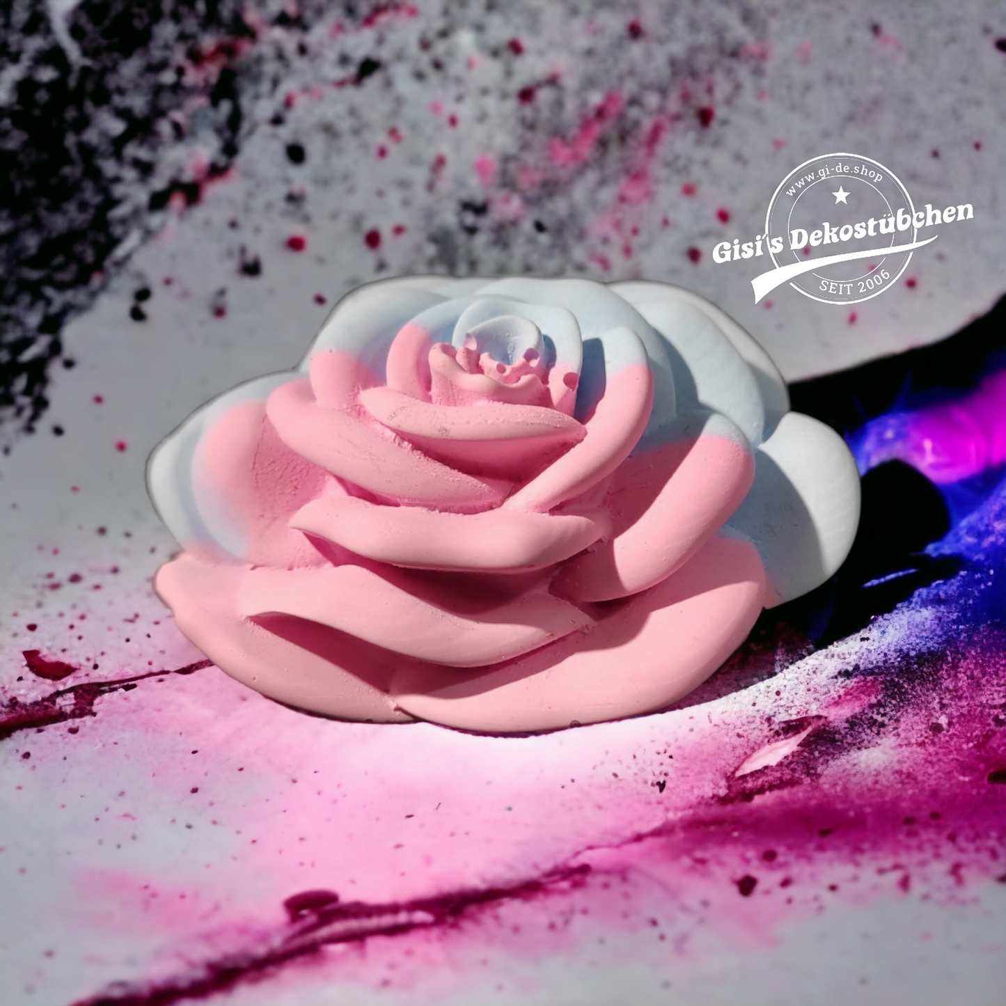 Beautiful ceramic rose in pastel colors