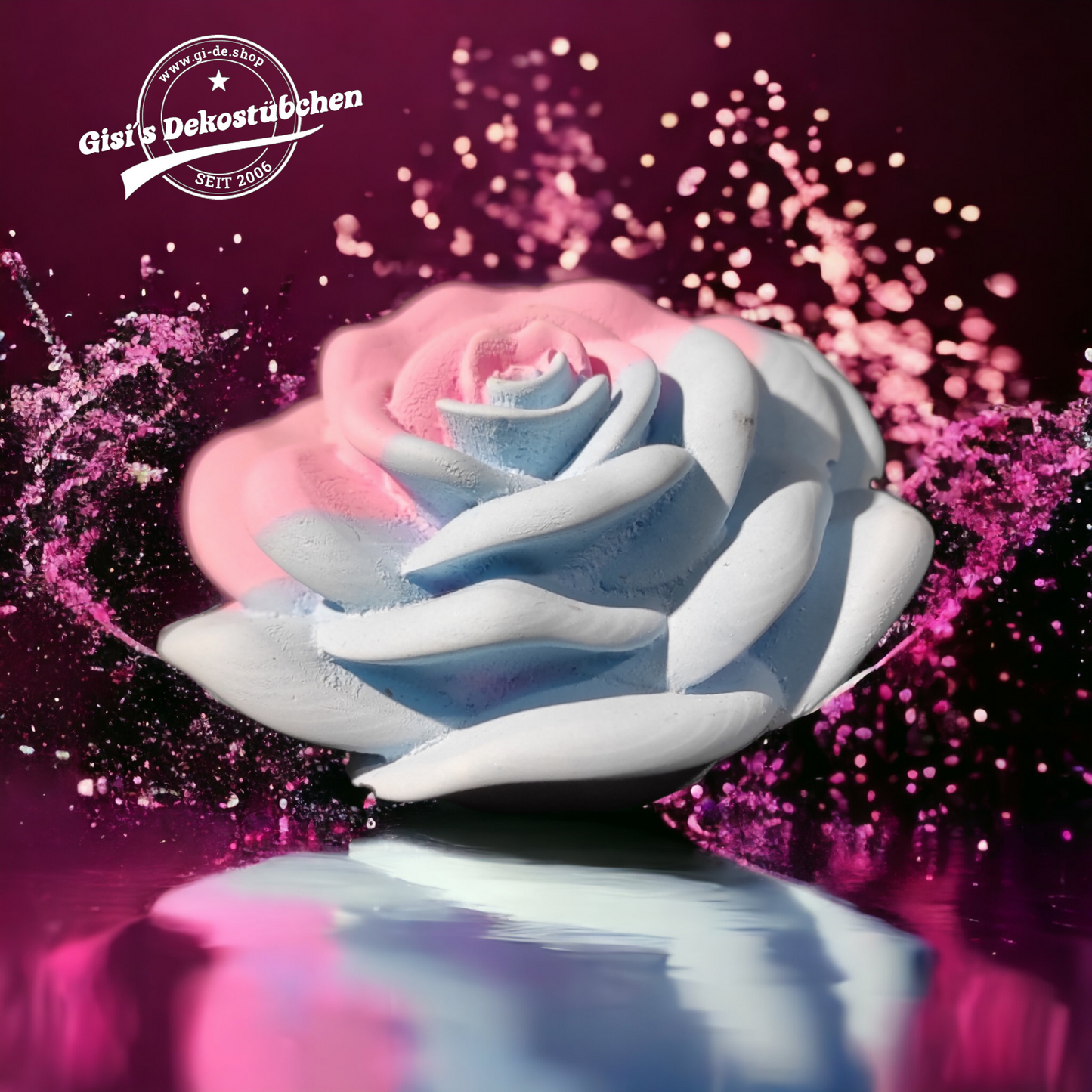 Beautiful ceramic rose in pastel colors