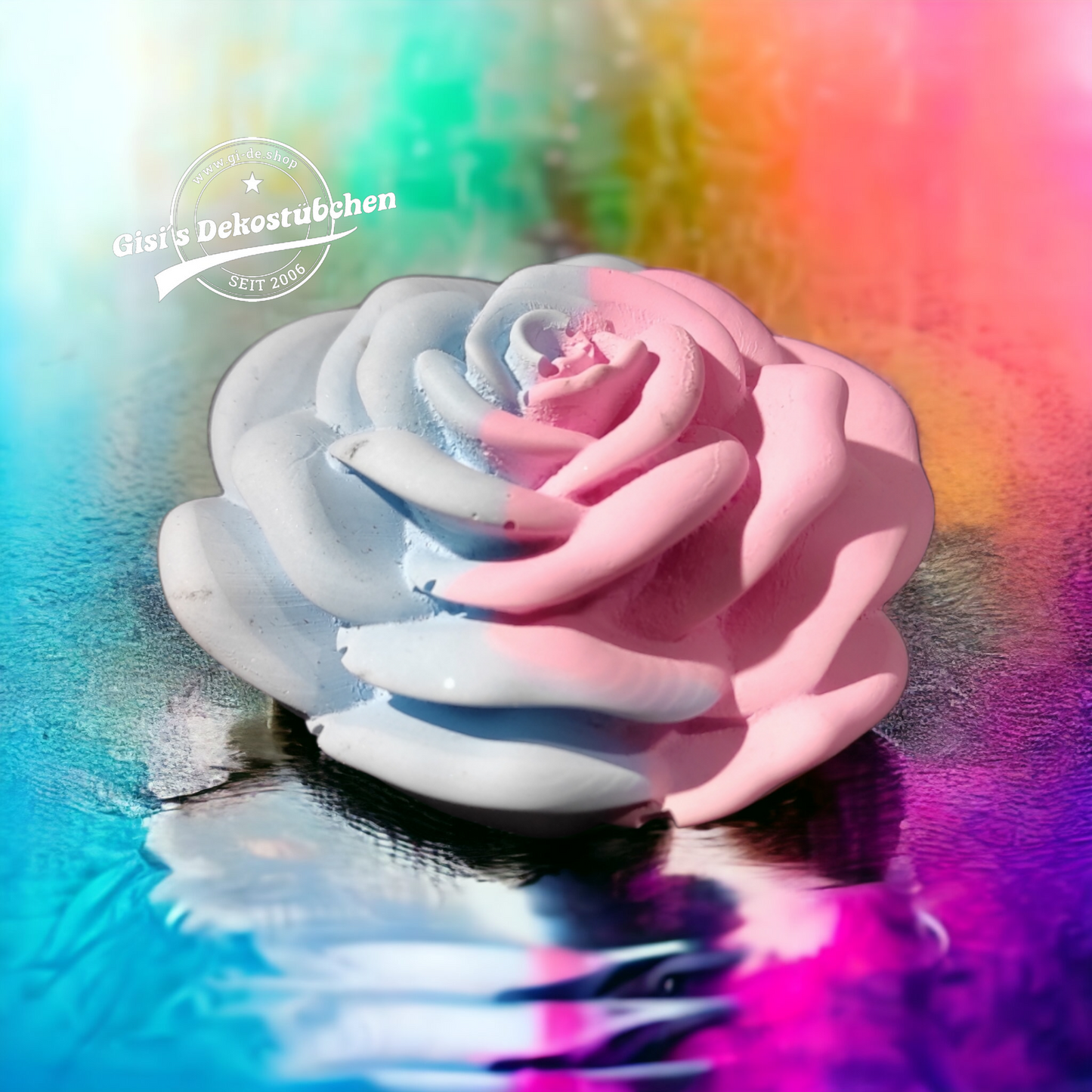 Beautiful ceramic rose in pastel colors