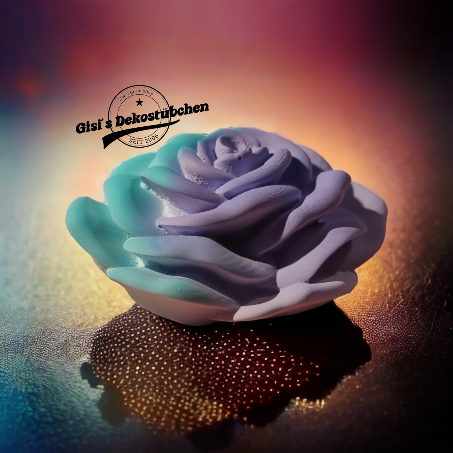 Beautiful ceramic rose in pastel colors