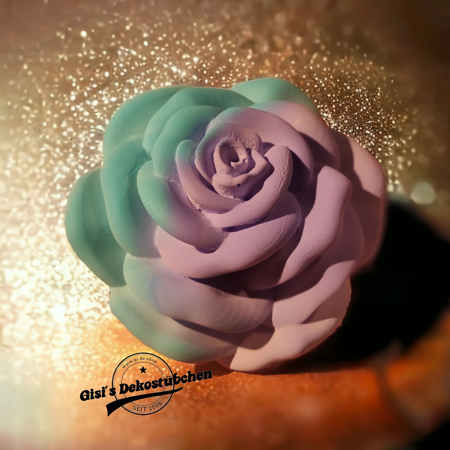 Beautiful ceramic rose in pastel colors