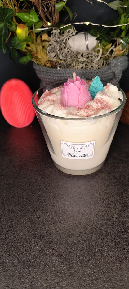 XXL Soy Wax Candle "Spring" with Tulip – Hand-Poured & Vegan