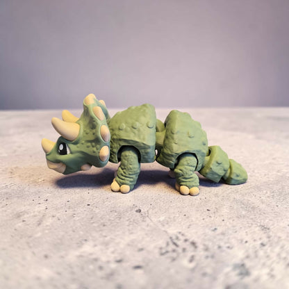 XXL Triceratops Dino – flexibler 3D-Druck Dinosaurier, ca. 30 cm