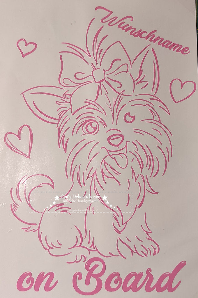 Yorkshire Terrier Stickers with Name for Car