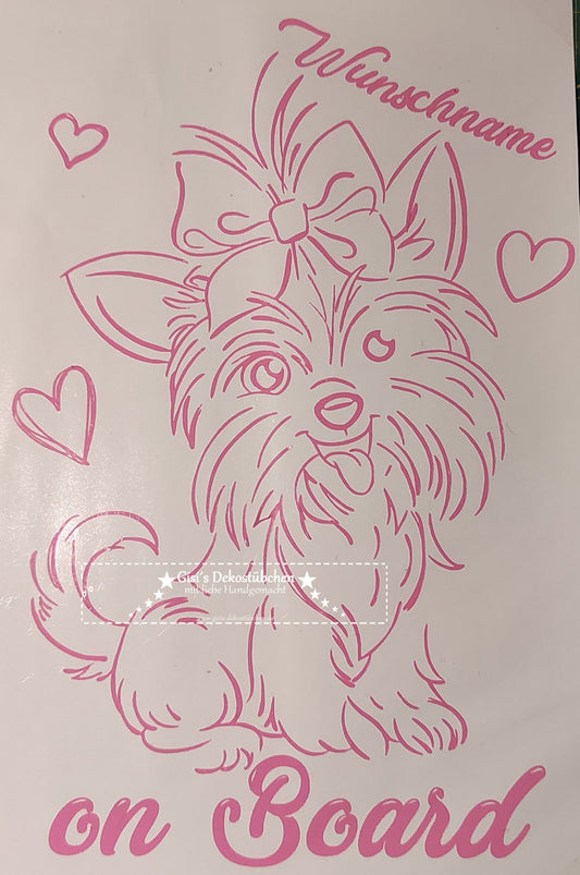 Yorkshire Terrier Stickers with Name for Car