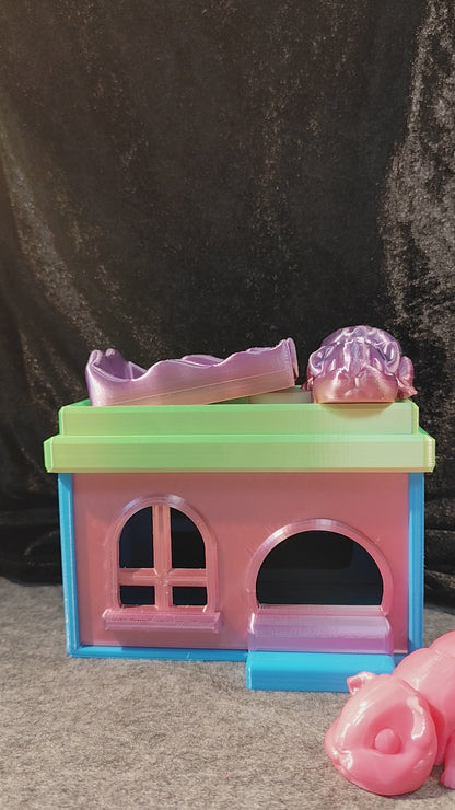 3D printed guinea pig with house set