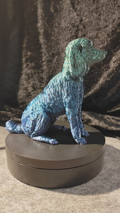 3D poodle figure, stature, sitting