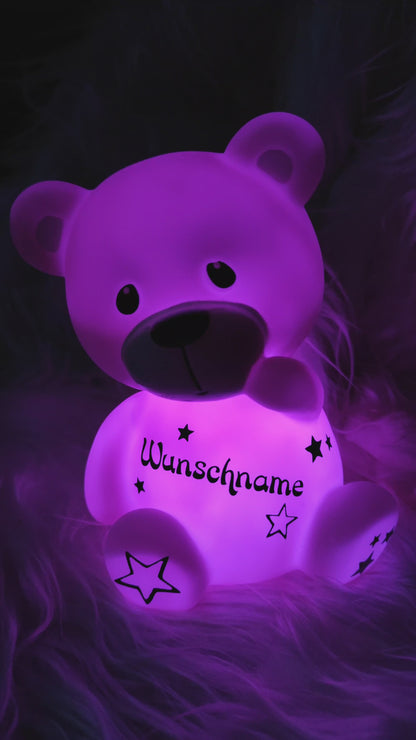 LED Lamp Night Light Bear Teddy Bear with Name