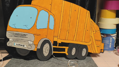 Garbage truck night light with name on the license plate with LED 