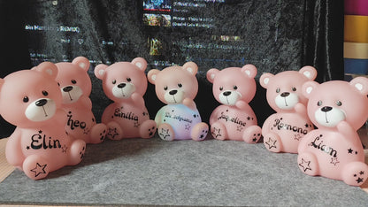 LED Lamp Night Light Bear Teddy Bear with Name