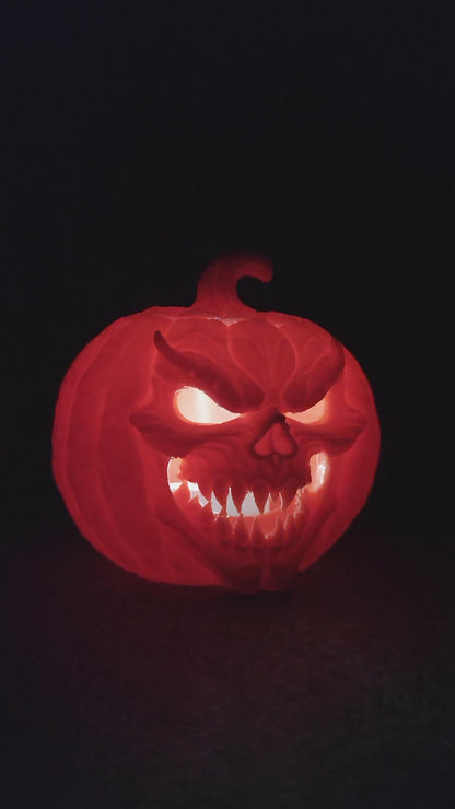 3D-gedruckter gruseliger Kürbis-Teelichthalter | PLA | Ohne Teelicht | Messy Panda